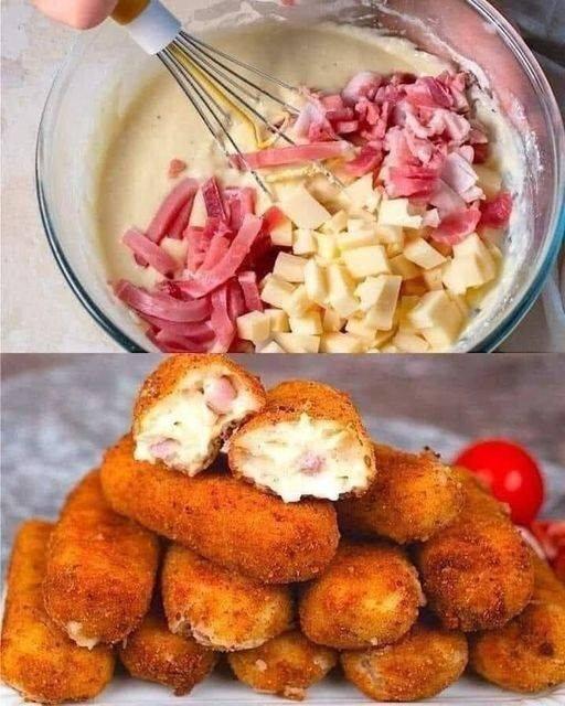 Kroketten mit Schinken und Käse, bereite ich Regelmäßig