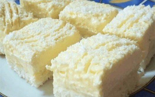 Blitzschneller Kokoskuchen mit Vanillepudding, so lecker