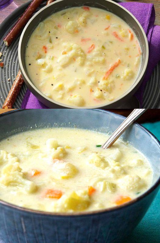 Ultracremige Blumenkohlsuppe mit 100 g Käse &amp; 1 Kopf Blumenkohl - Sowas ...
