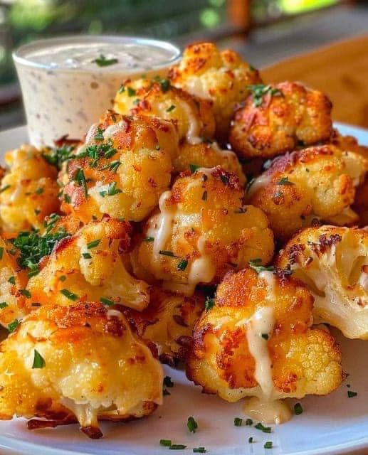 Backofen Blumenkohl mit Kase und Knoblauch