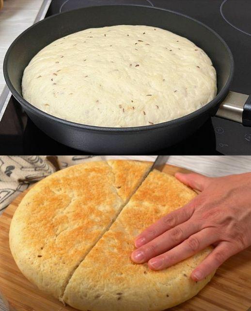 Brot ohne Backofen, einfach in eine Pfanne gemacht!